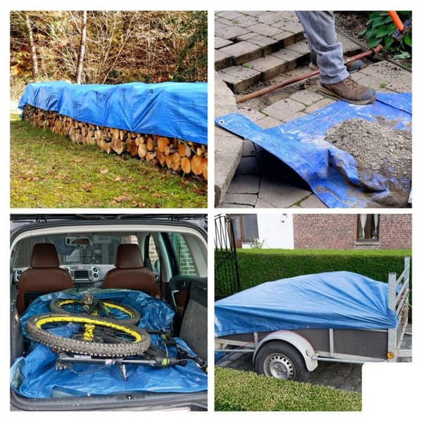 Perel överdrag 2 x 4 meter polyesterblå/khaki
