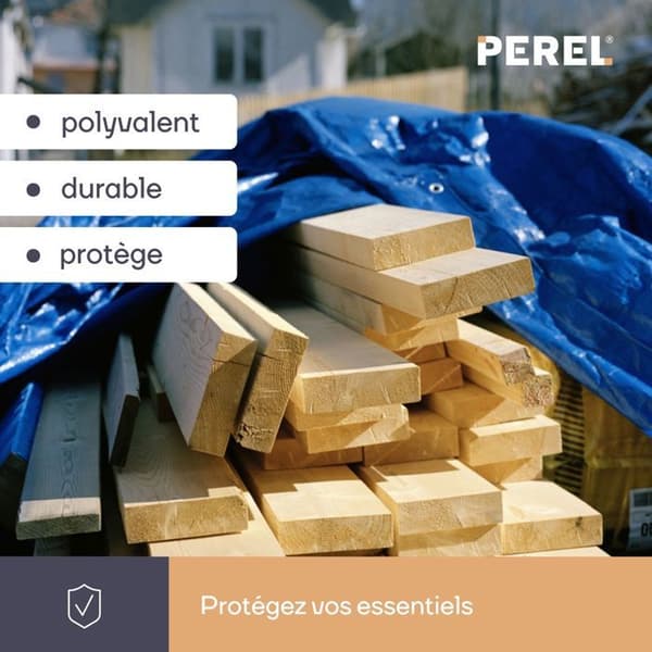 Perel överdrag 2 x 4 meter polyesterblå/khaki