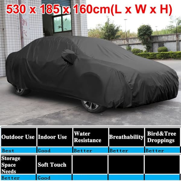 Skyddskåpa för fordon X AUTOHAUX 530x185x160 cm Bilöverdrag Hållbar Auto Andningsbar Dammskydd 3XXL för Sedan