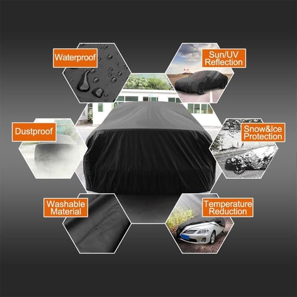 Skyddskåpa för fordon X AUTOHAUX 530x185x160 cm Bilöverdrag Hållbar Auto Andningsbar Dammskydd 3XXL för Sedan