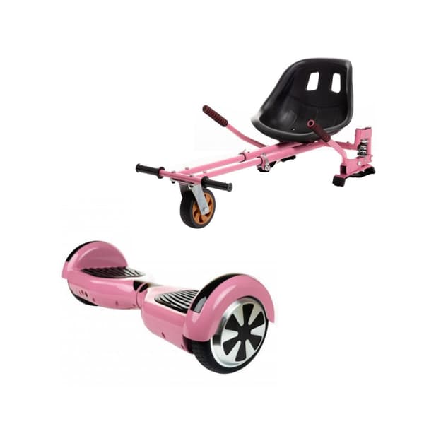 Pakke Hoverboard Go-Kart, Smart Balance Regular Pink, 6.5 tommer, Dual Motors 36V, 700Wat, Bluetooth-hojttalere,  LED-lys, Premium Active Suspension