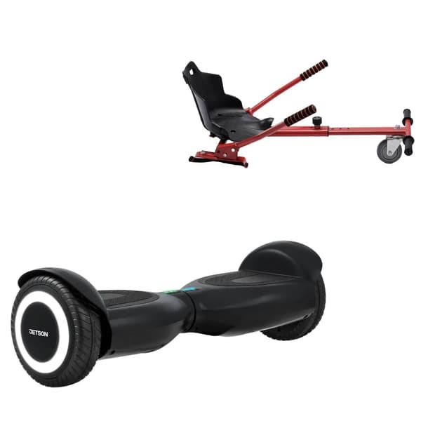Pakke Hoverboard Standard Go Kart 6,5 tommer, Jetson Prism Black, Standard Rækkevidde og Rød Hoverkart, Smart Balance