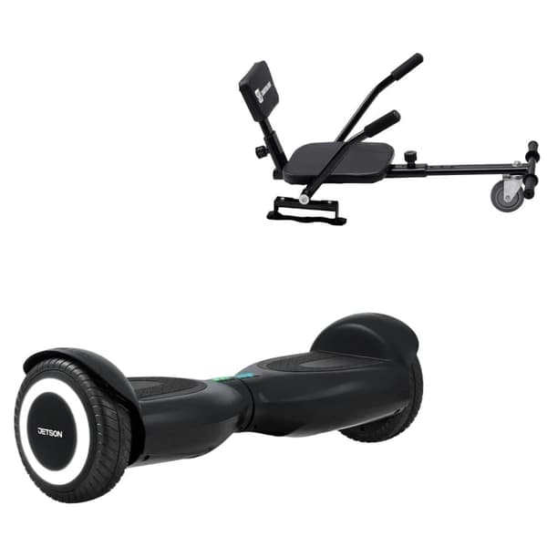 Pakke Hoverboard Comfort Go Kart 6,5 tommer, Jetson Prism Black, Standard Rækkevidde og Sort Comfort Hoverkart, Smart Balance