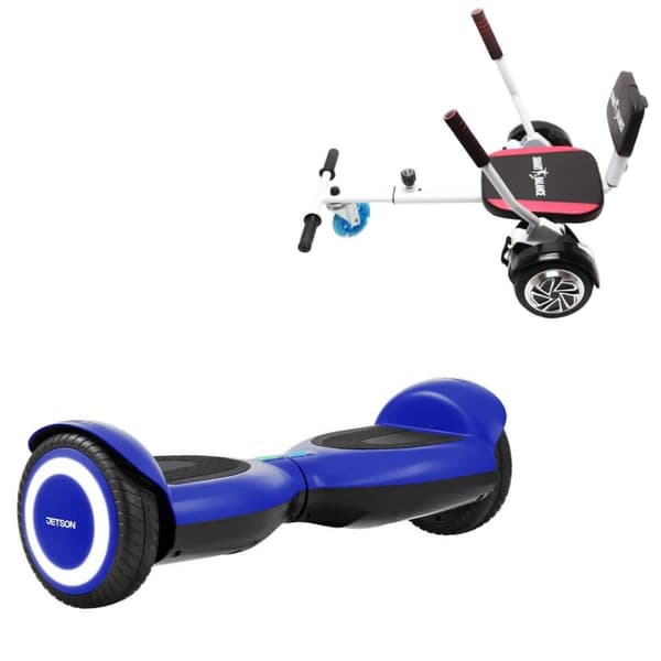 Pakke Hoverboard Comfort Go Kart 6,5 tommer, Jetson Prism Blue, Standard Rækkevidde og Hvid Comfort Hoverkart, Smart Balance