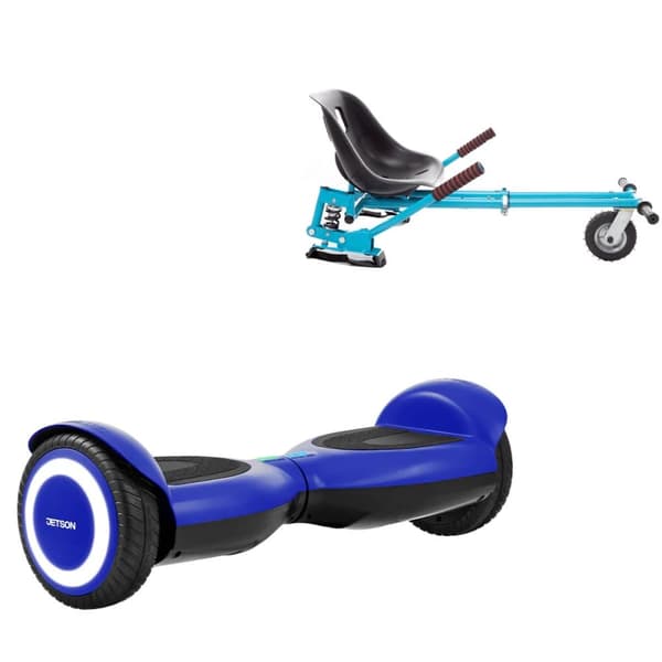 Pakke Hoverboard Go Kart med Støddæmpere, 6,5 tommer, Jetson Prism Blue, Standard Rækkevidde og Blå Hoverkart med Støddæmpere, Smart Balance