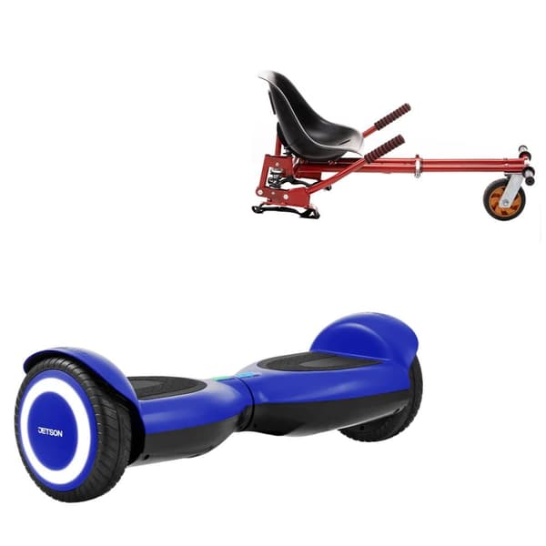 Pakke Hoverboard Go Kart med Støddæmpere, 6,5 tommer, Jetson Prism Blue, Standard Rækkevidde og Rød Hoverkart med Støddæmpere, Smart Balance