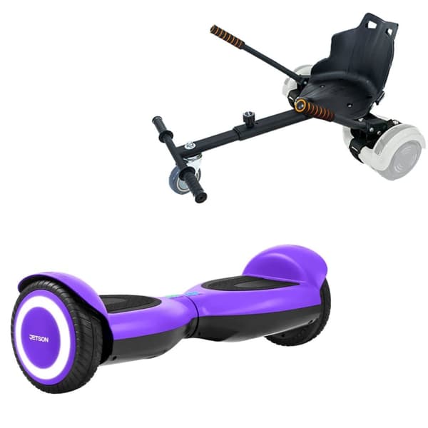 Paketti Hoverboard Standard Go Kart 6,5 tuumaa, Jetson Prism Purple, Vakio Toimintasäde ja Musta Hoverkart, Smart Balance