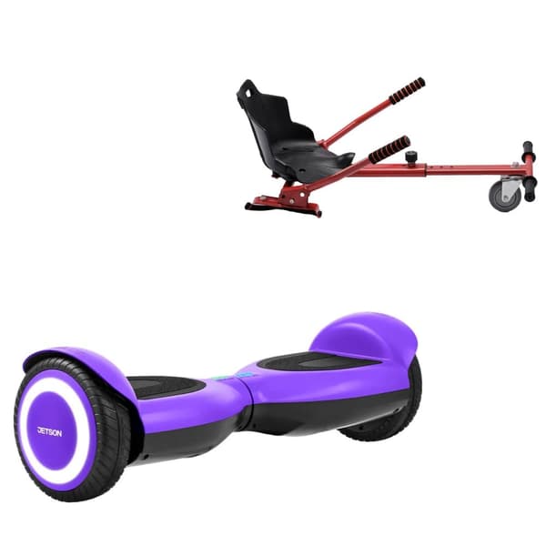 Paketti Hoverboard Standard Go Kart 6,5 tuumaa, Jetson Prism Purple, Vakio Toimintasäde ja Punainen Hoverkart, Smart Balance
