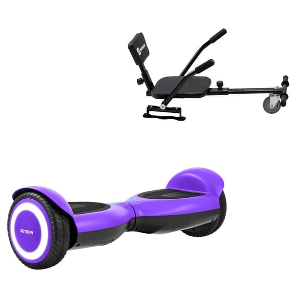 Paketti Hoverboard Comfort Go Kart 6,5 tuumaa, Jetson Prism Purple, Vakio Toimintasäde ja Musta Comfort Hoverkart, Smart Balance