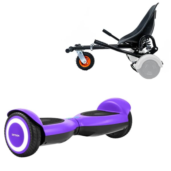 Paketti Hoverboard Go Kart Iskunvaimentimilla, 6,5 tuumaa, Jetson Prism Purple, Vakio Toimintasäde ja Musta Hoverkart iskunvaimentimilla Smart Balance