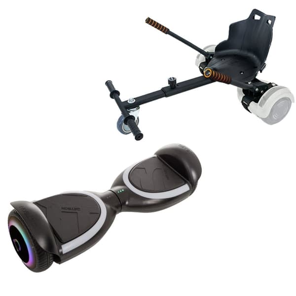 Paketti Hoverboard Standard Go Kart 6,5 tuumaa, Jetson Prism Black Plus, Vakio Toimintasäde ja Musta Hoverkart, Smart Balance