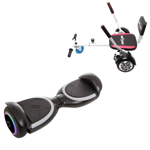 Paketti Hoverboard Comfort Go Kart 6,5 tuumaa, Jetson Prism Black Plus, Vakio Toimintasäde ja Valkoinen Comfort Hoverkart, Smart Balance