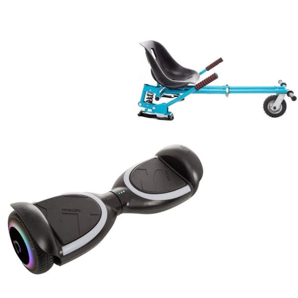 Paketti Hoverboard Go Kart Iskunvaimentimilla, 6,5 tuumaa, Jetson Prism Black Plus, Vakio Toimintasäde ja Sininen Hoverkart iskunvaimentimilla