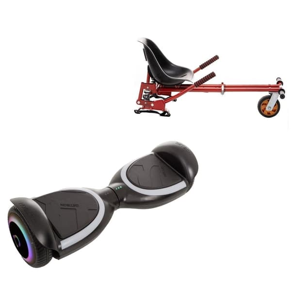 Paketti Hoverboard Go Kart Iskunvaimentimilla, 6,5 tuumaa, Jetson Prism Black Plus, Vakio Toimintasäde ja Punainen Hoverkart iskunvaimentimilla