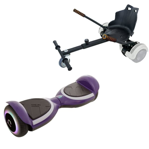 Paketti Hoverboard Standard Go Kart 6,5 tuumaa, Jetson Prism Purple Plus, Vakio Toimintasäde ja Musta Hoverkart, Smart Balance