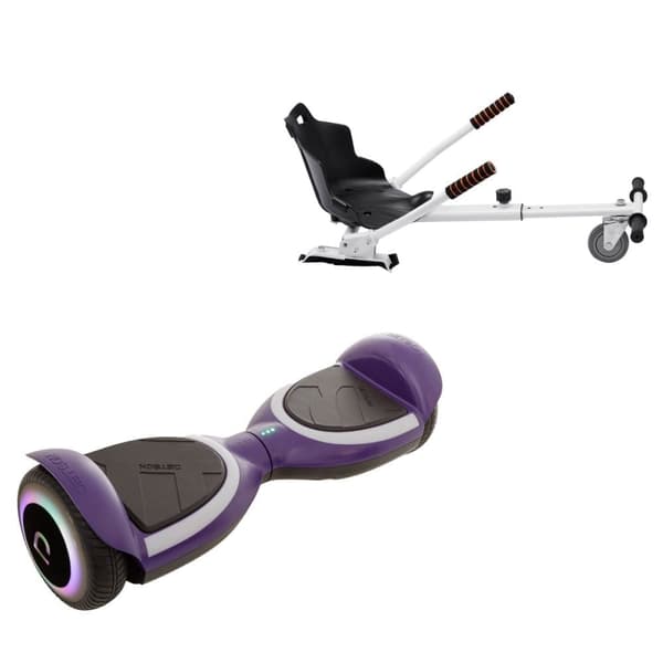 Paketti Hoverboard Standard Go Kart 6,5 tuumaa, Jetson Prism Purple Plus, Vakio Toimintasäde ja Valkoinen Hoverkart, Smart Balance