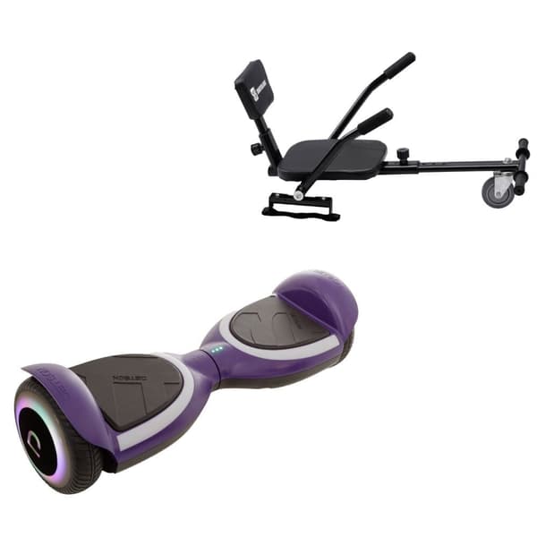 Paketti Hoverboard Comfort Go Kart 6,5 tuumaa, Jetson Prism Purple Plus, Vakio Toimintasäde ja Musta Comfort Hoverkart, Smart Balance