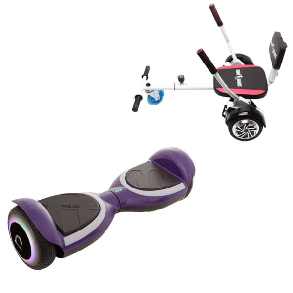 Paketti Hoverboard Comfort Go Kart 6,5 tuumaa, Jetson Prism Purple Plus, Vakio Toimintasäde ja Valkoinen Comfort Hoverkart, Smart Balance