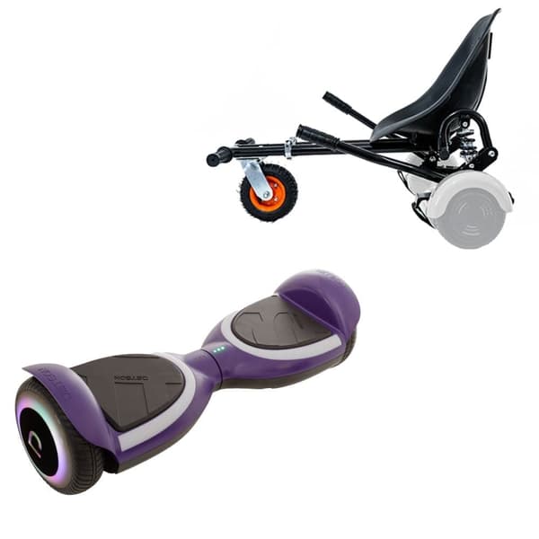 Paketti Hoverboard Go Kart Iskunvaimentimilla, 6,5 tuumaa, Jetson Prism Purple Plus, Vakio Toimintasäde ja Musta Hoverkart iskunvaimentimilla