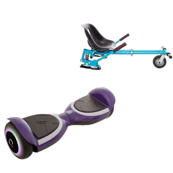 Paketti Hoverboard Go Kart Iskunvaimentimilla, 6,5 tuumaa, Jetson Prism Purple Plus, Vakio Toimintasäde ja Sininen Hoverkart iskunvaimentimilla