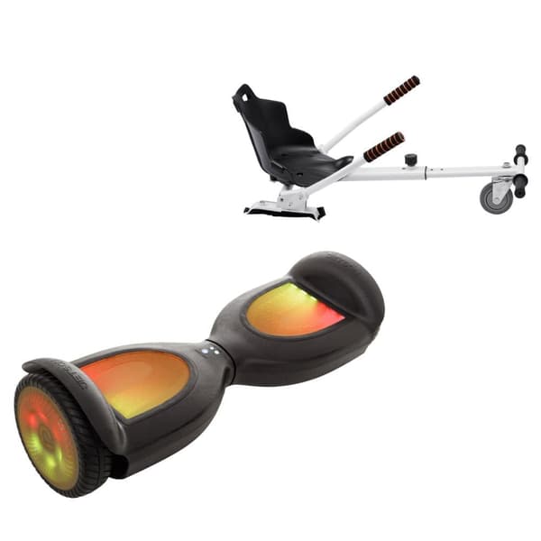 Paketti Hoverboard Standard Go Kart 6,5 tuumaa, Jetson Prism Black PRO, Vakio Toimintasäde ja Valkoinen Hoverkart, Smart Balance