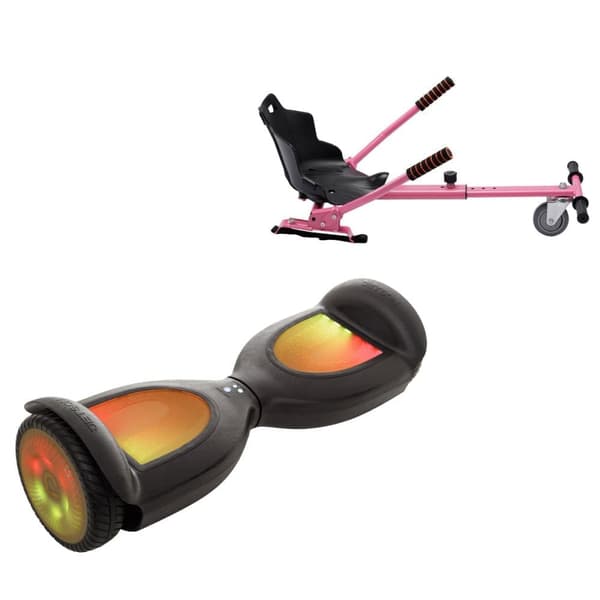 Pakke Hoverboard Standard Go Kart 6,5 tommer, Jetson Prism Black PRO, Standard Rækkevidde og Lyserød Hoverkart, Smart Balance