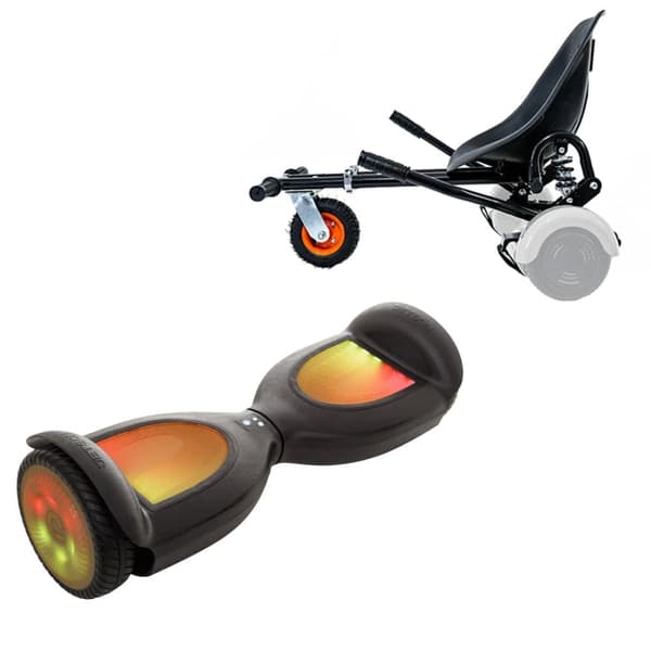 Paketti Hoverboard Go Kart Iskunvaimentimilla, 6,5 tuumaa, Jetson Prism Black PRO, Vakio Toimintasäde ja Musta Hoverkart iskunvaimentimilla