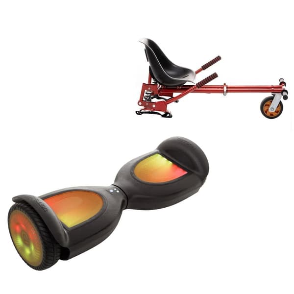 Paketti Hoverboard Go Kart Iskunvaimentimilla, 6,5 tuumaa, Jetson Prism Black PRO, Vakio Toimintasäde ja Punainen Hoverkart iskunvaimentimilla