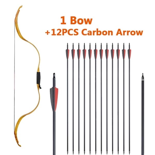 Ungdoms Recurve Båge, Traditionell Design, Demonterbar Funktion, Gulgrön Koger