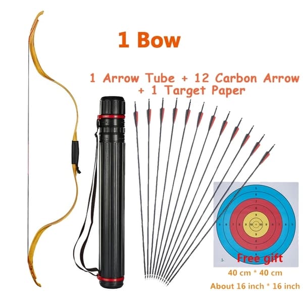 Ungdoms Recurve Båge, Traditionell Design, Demonterbar Funktion, Gulgrön Koger