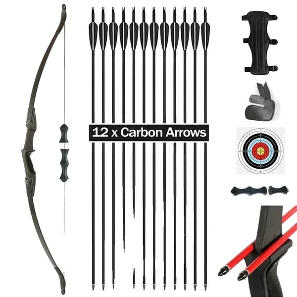 Taitettava Recurve-jousi, 20/30/40 lbs vetovoima, 57 tuumaa pituus,20 lbs Bow -sarja