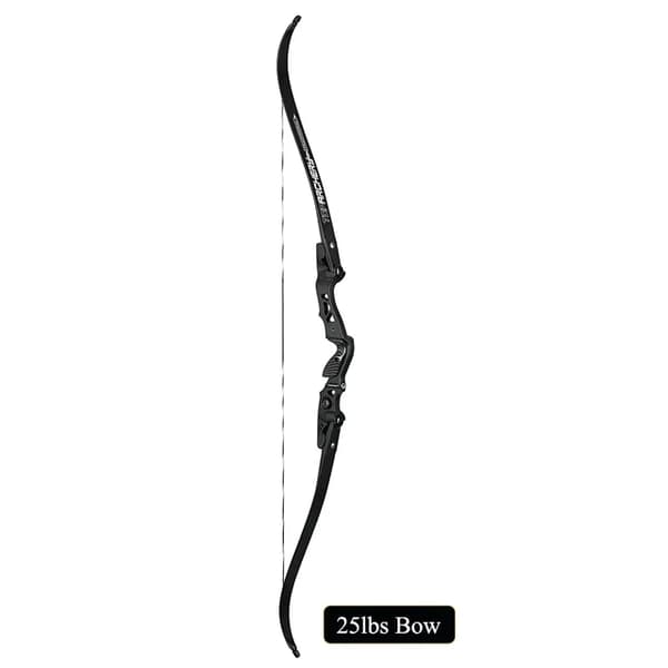 Bågskytte Recurve Båge, Lättvikts Aluminiumlegering Riser, Hög IBO Hastighet, 25lbs svart