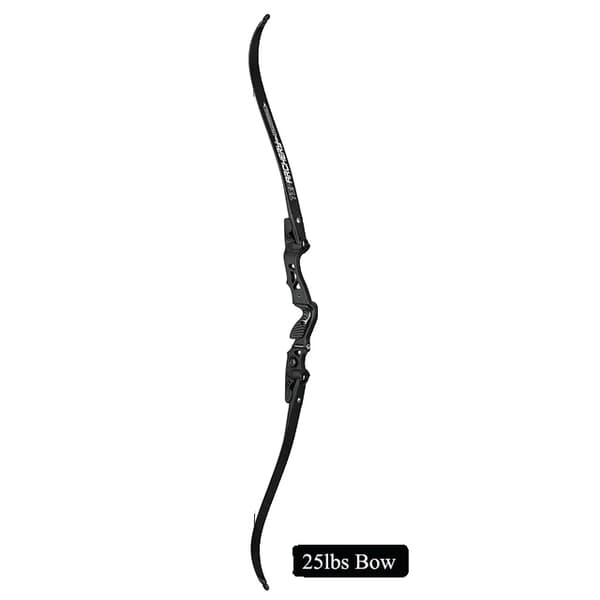 Bågskytte Recurve Båge, Lättvikts Aluminiumlegering Riser, Hög IBO Hastighet, 25lbs svart