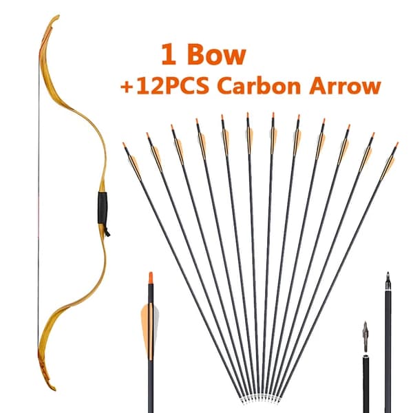 Ungdoms Recurve Bue, Traditionelt Design, Nedtagelig Funktion, Gul 2