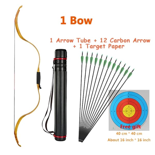 Ungdoms Recurve Båge, Traditionell Design, Demonterbar Funktion, Gulgrön Koger