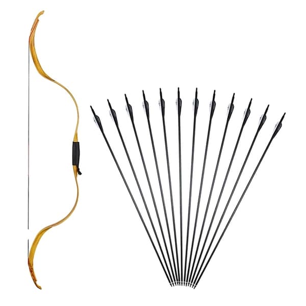 Ungdoms Recurve Bue, Traditionelt Design, Nedtagelig Funktion, Gul Sort