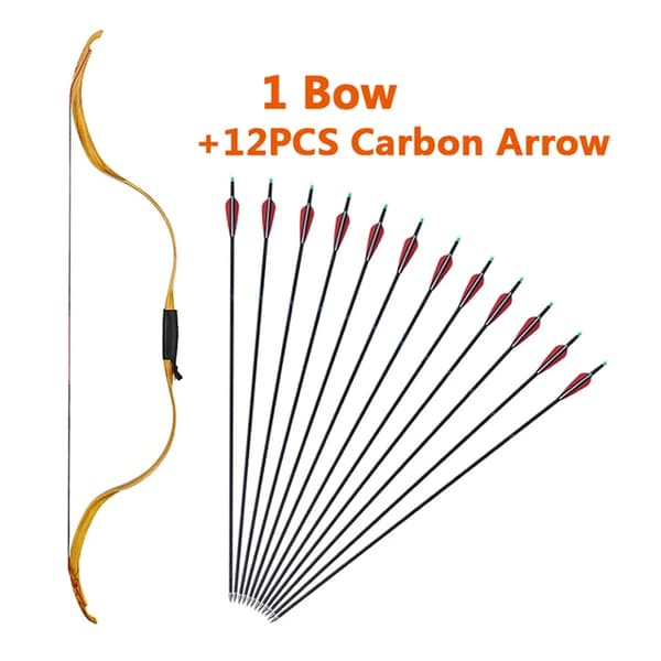 Ungdoms Recurve Bue, Traditionelt Design, Nedtagelig Funktion, Gul Rød