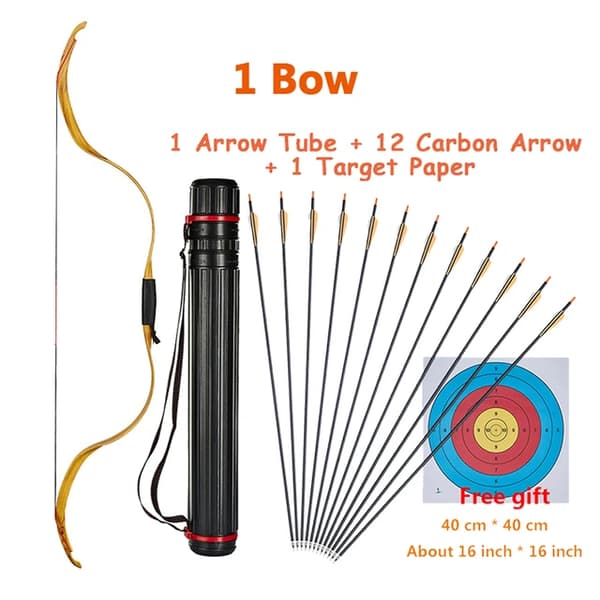 Ungdoms Recurve Bue, Traditionelt Design, Nedtagelig Funktion, Gul2 Kogger