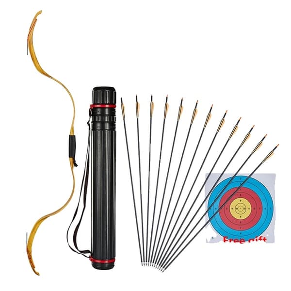 Ungdoms Recurve Bue, Traditionelt Design, Nedtagelig Funktion, Gul2 Kogger