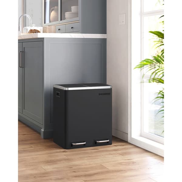 30 l - skraldespand - affaldsseparation - affaldsseparationssystemer - med 2 indre spande - pedalspand