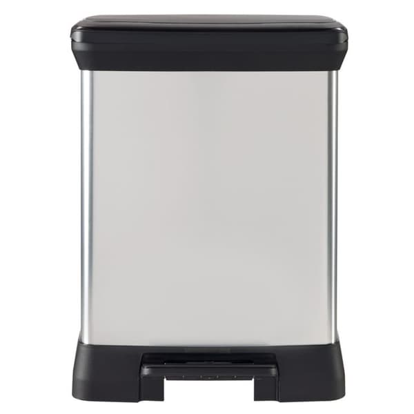 Curver Dobbel pedalbøtte Deco 10L+18L sølv