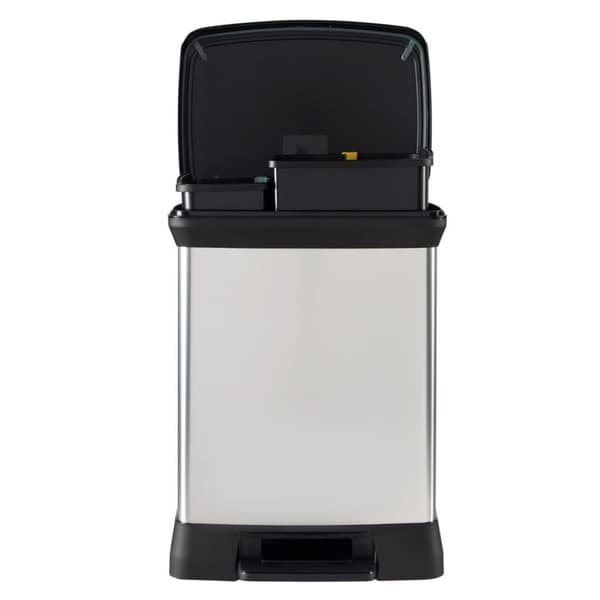Curver Dobbel pedalbøtte Deco 10L+18L sølv