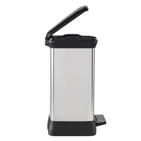 Curver Dobbel pedalbøtte Deco 10L+18L sølv