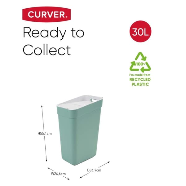 Curver Soptunna Ready to Collect 30L mintgrön