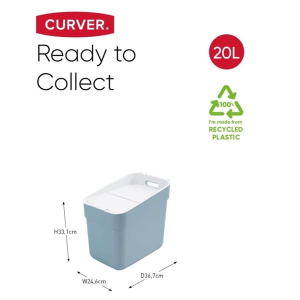 Curver Soptunna Ready to Collect 20L ljusblå