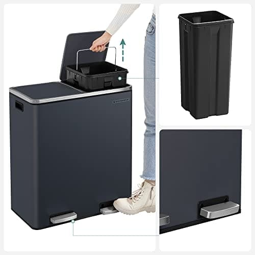 Songmics dobbeltspand, 2 X 30 L dobbeltrumssæt