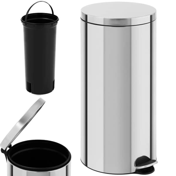 Teräksinen jäteastia jalkapolkimella, 30 l