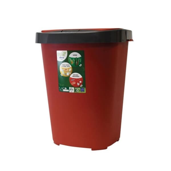 Tri-home papperskorg 40 l rubin och antracitgrå