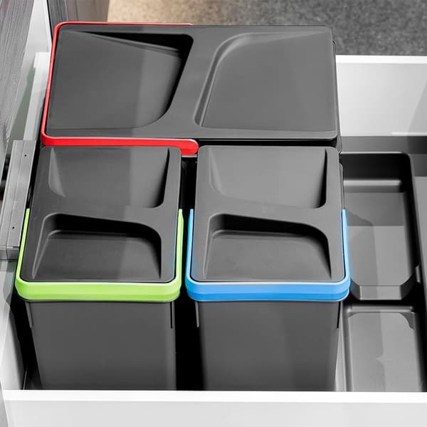 Emuca Recycle kökslådor, Höjd 216, 1x12, Antracitgrå plast, Plast.