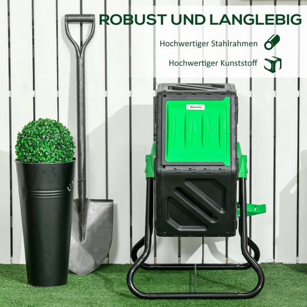 Kompostbehållare, 60x49x77 cm, Svart